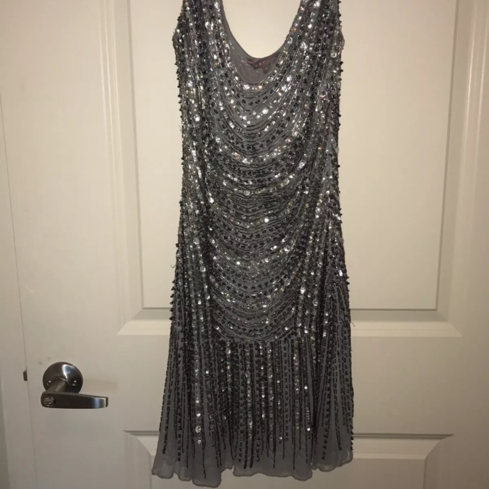 Issue Embellished Beaded Cocktail Dress