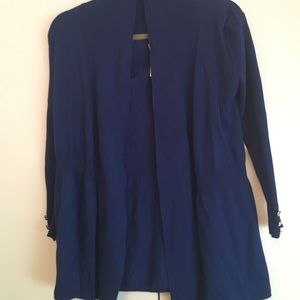 Blue sweater with buttons on sleeve