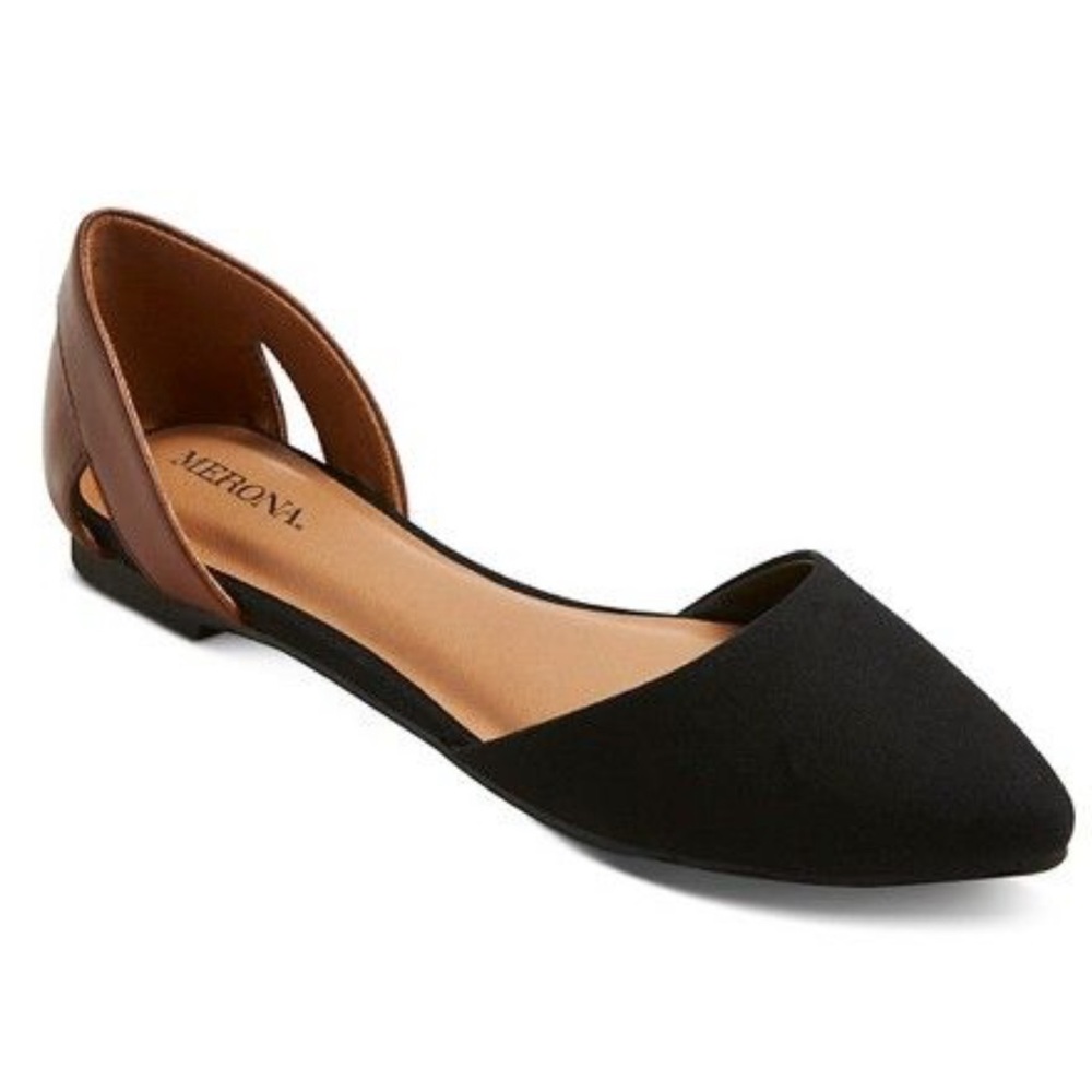 Merona Black Pointed Flats