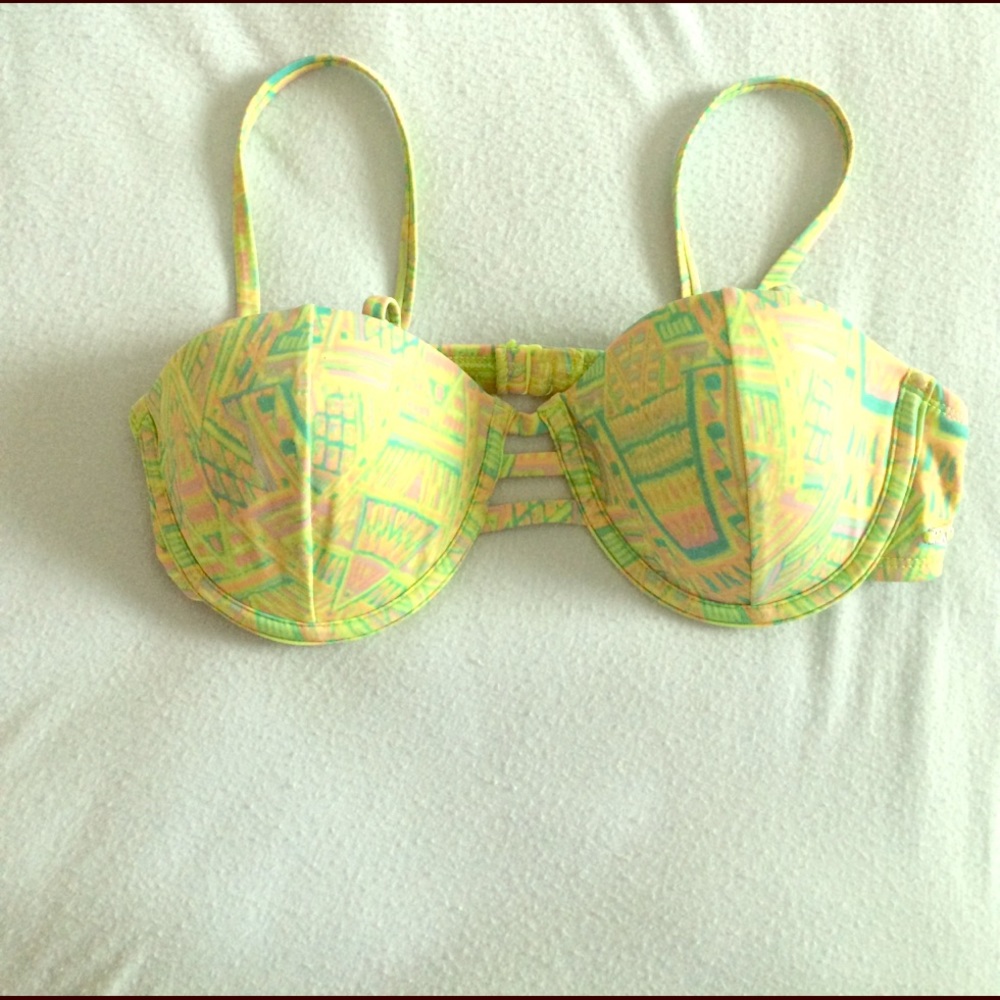 ROXY neon tye dye bikini top