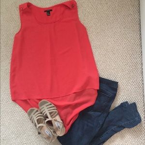Coral blouse tank top