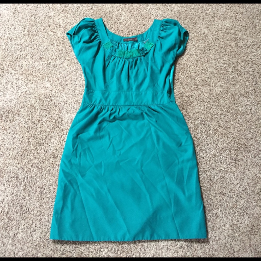 The Limited Green Dress with decorated neckline