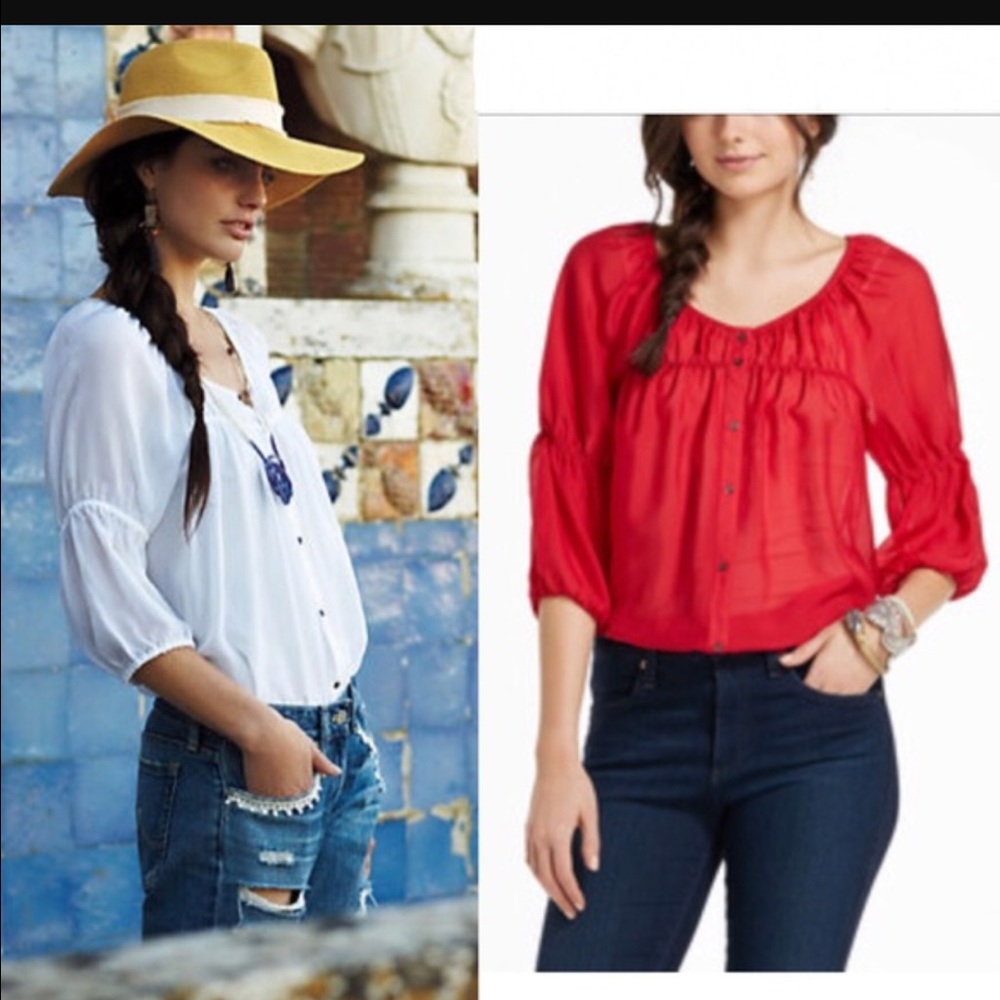 Anthropologie Vanessa Virginia S I L VI blouse ❤️ - Picture 1 of 5