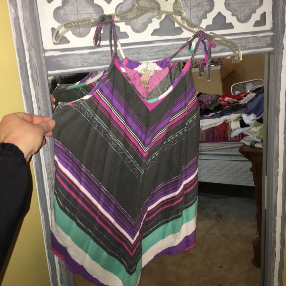 Gray pink multi bandana style Top