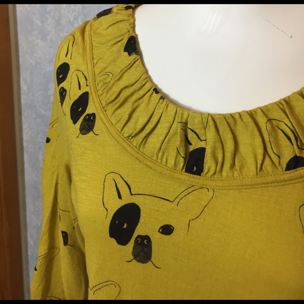 Anthropologie Postmark French Bulldog Blouse