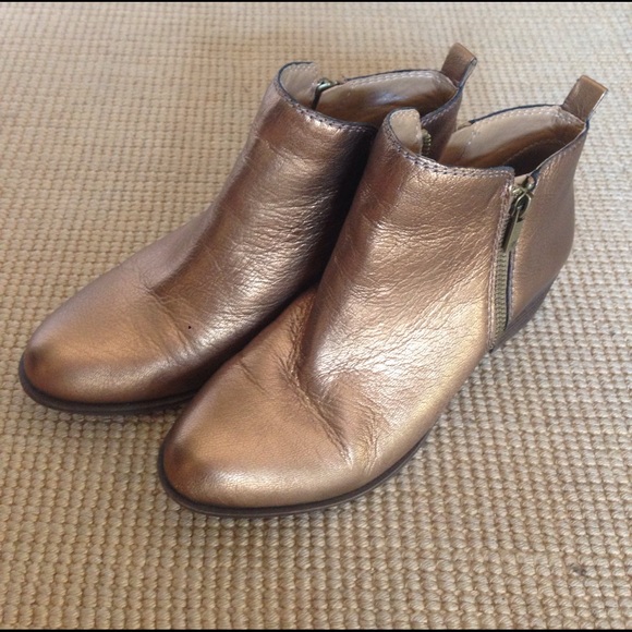 bronze metallic booties