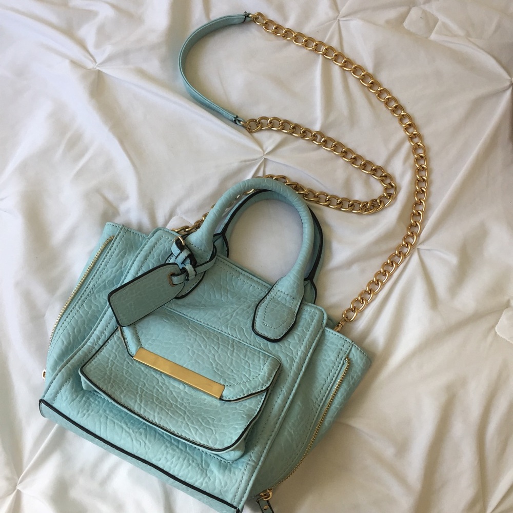 Baby blue handbag