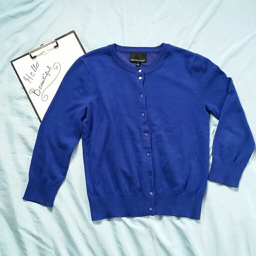 Royal Blue Cynthia Rowley Cardigan Sweater
