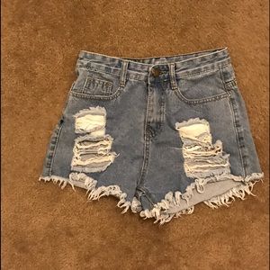 High Waist Rugged Shorts