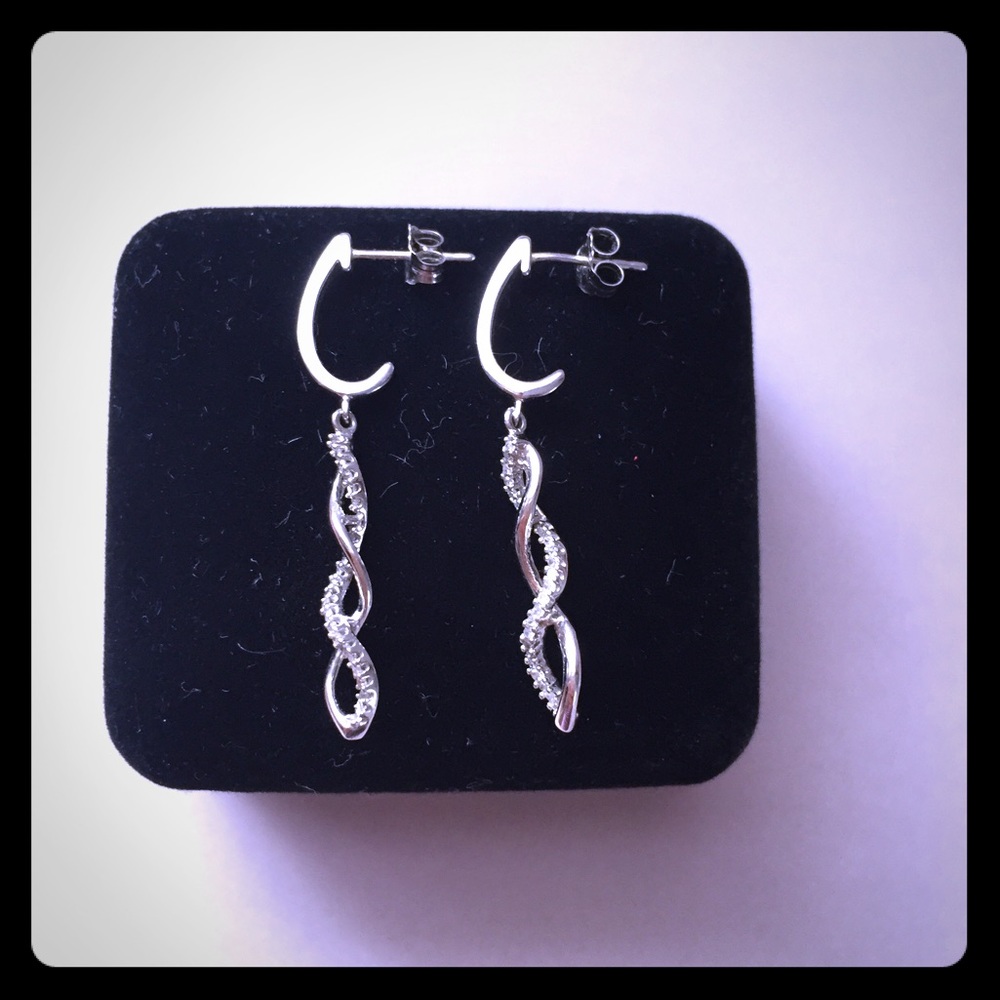 Diamond and Sterling Silver Cascading Drop Earring