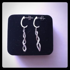 Diamond and Sterling Silver Cascading Drop Earring