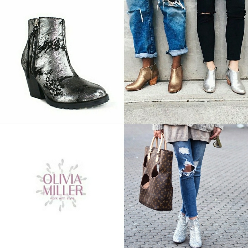 Olivia miller metallic shoe booties boots 8.5