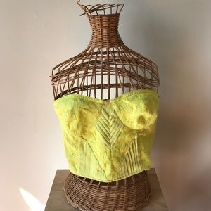 Urban Outfitters Neon strapless lace top