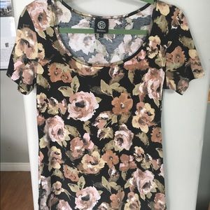 Watercolor Floral Bobeau Top