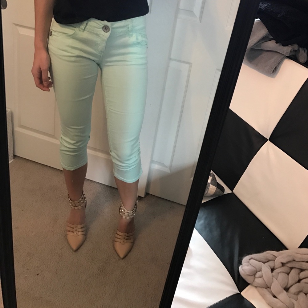 Mint cropped pants