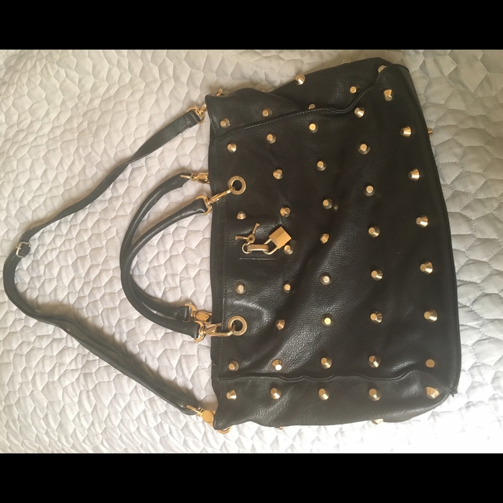 Popcorn Milano studded tote. Made in Italy. EUC