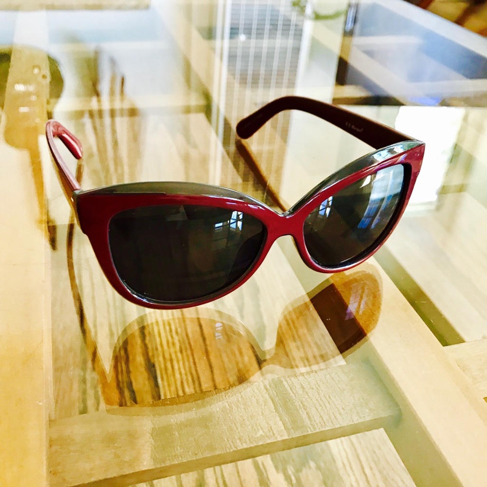 A. J. Morgan Cat-eye Sunglasses Burgundy Gray