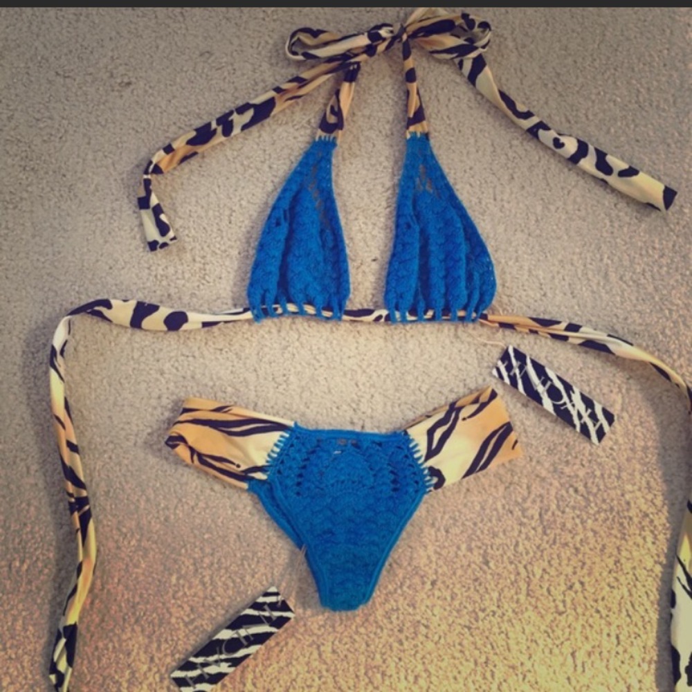 Indah "Saba" top & bottom in turq/jaguar