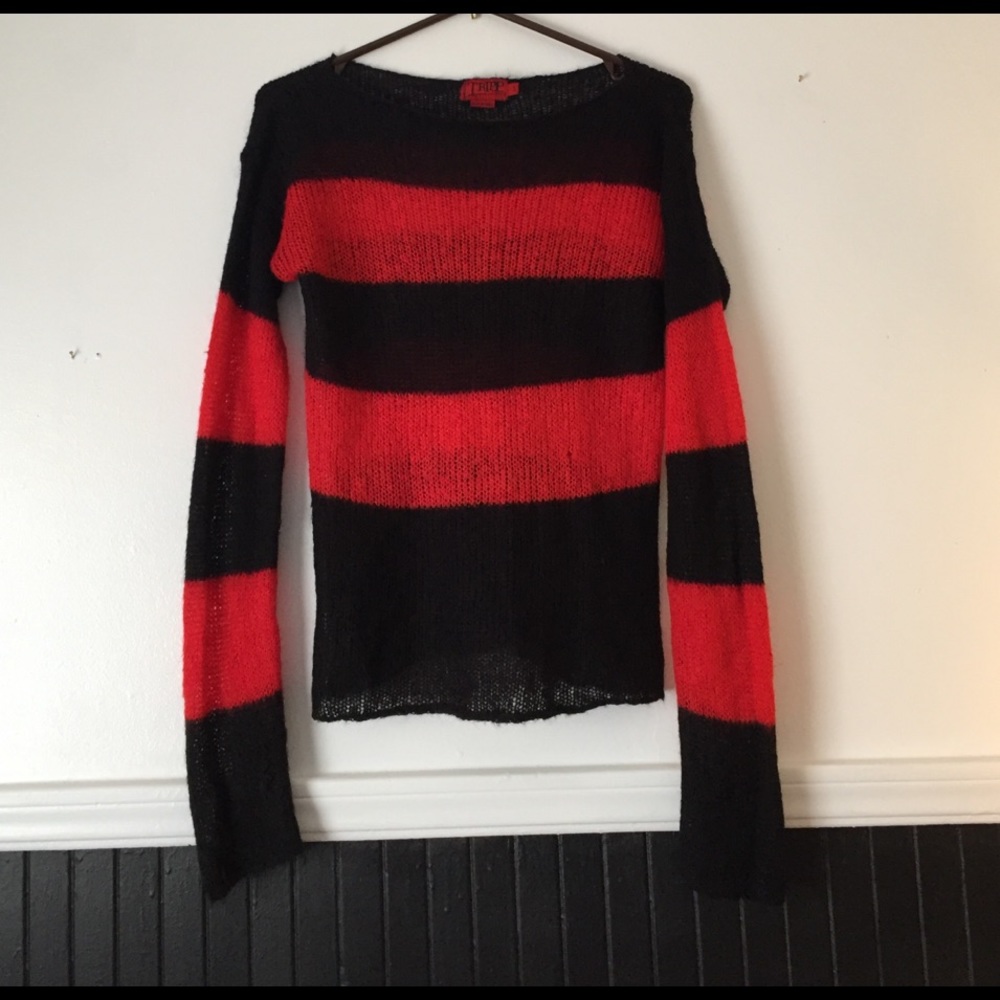 Red and black striped long sleeve