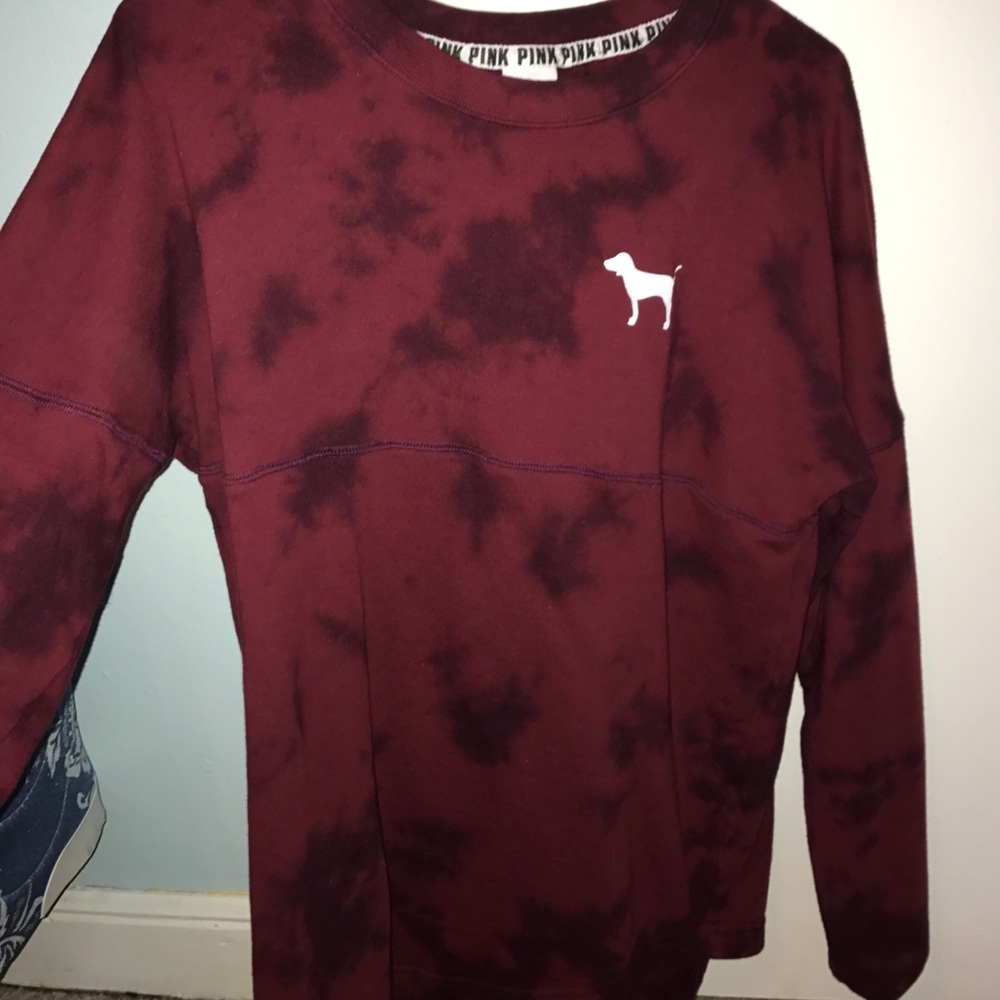 A maroon light crewneck from Pink