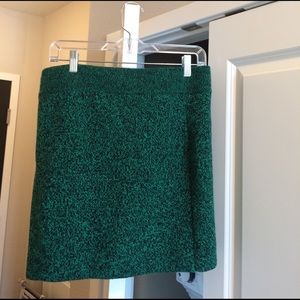 Green and black knit skirt