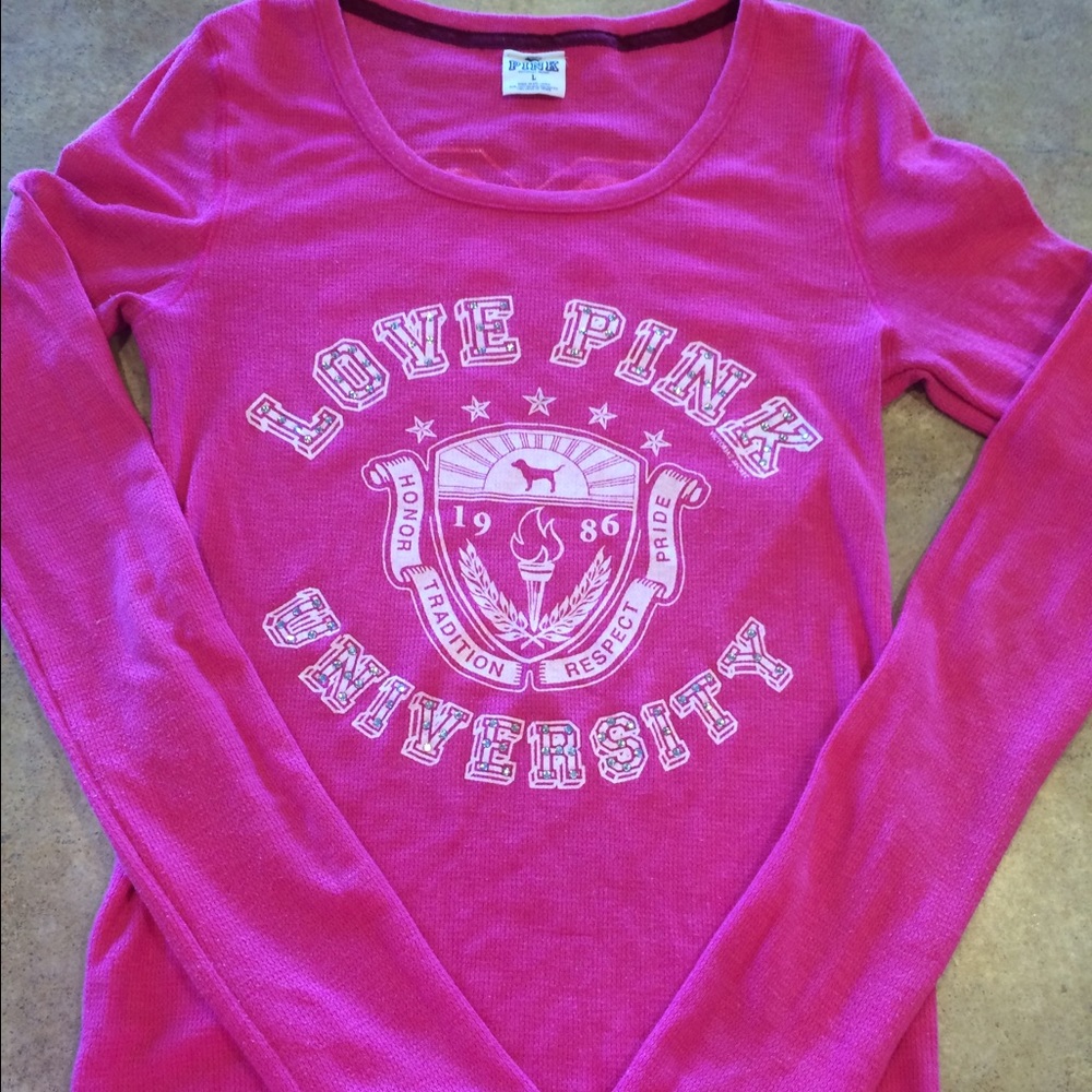 Vintage style VS pink thermal long sleeve