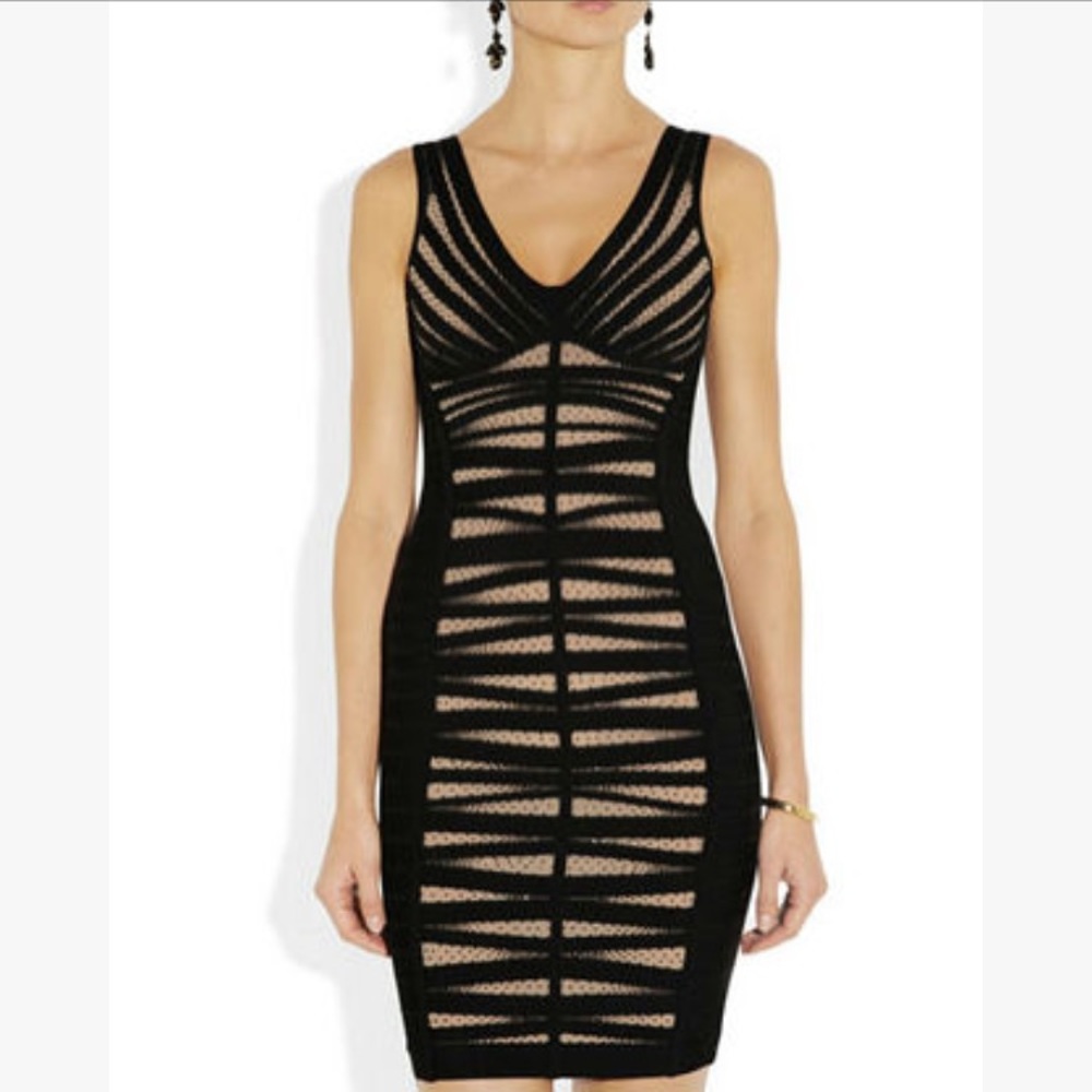 Herve Leger Alana Radiating Beaded Dress