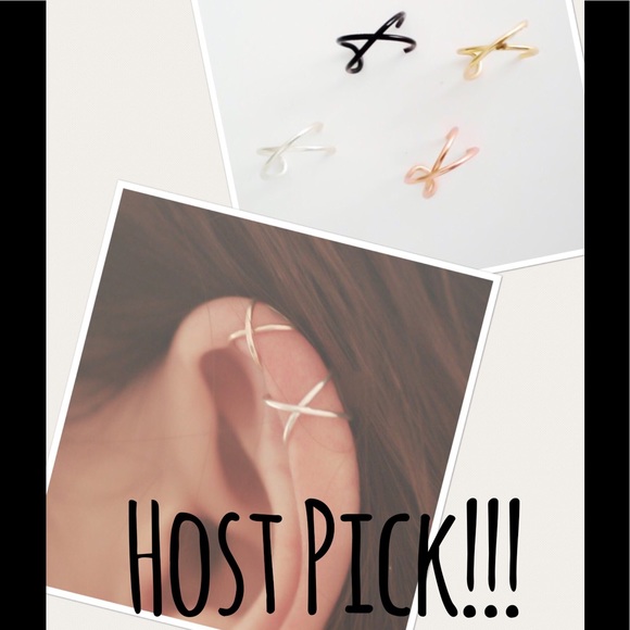 Criss Cross Ear Cuff Clip On Fake Cartilage Earring for Helix Upper Ear Piercing - Picture 3 of 8