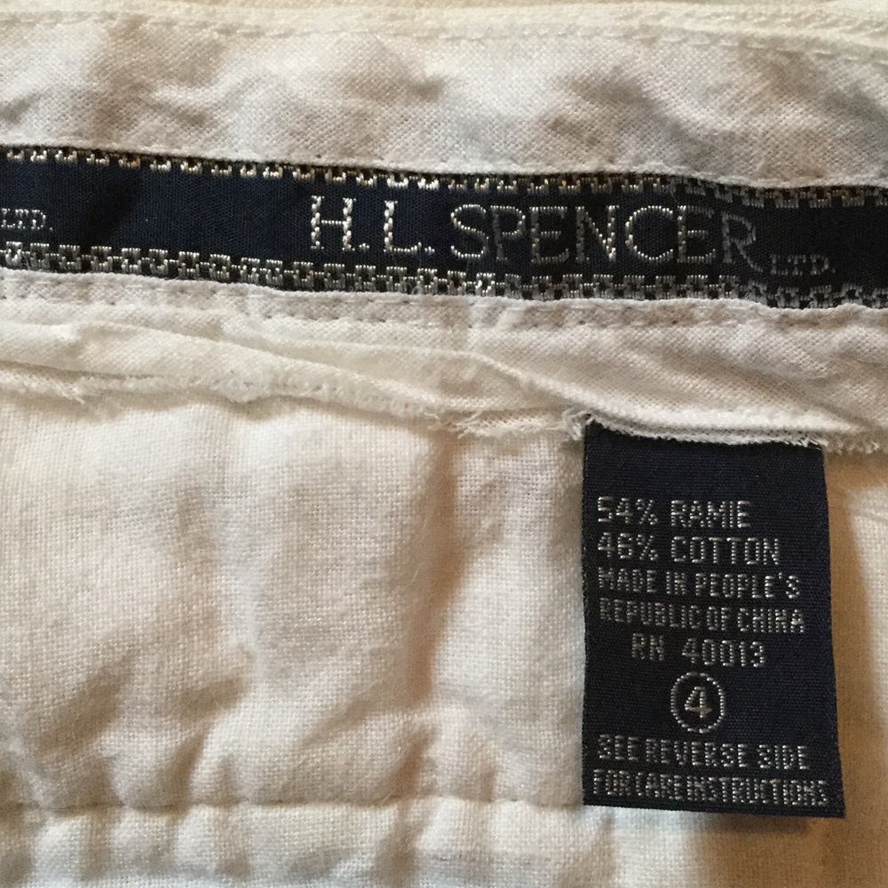 Vintage H. L. Spencer white pants