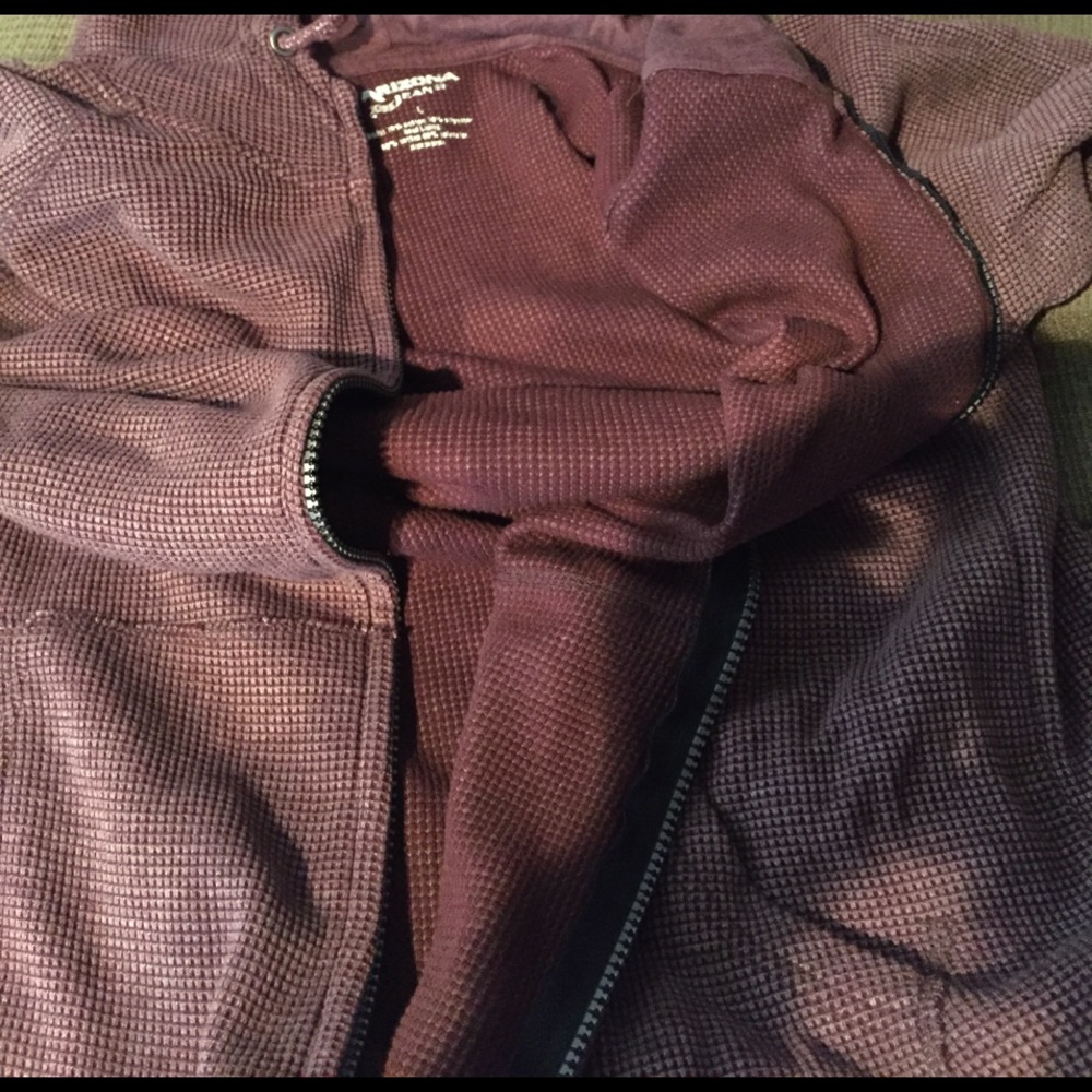 Men's zip up jacket. Purplish color.