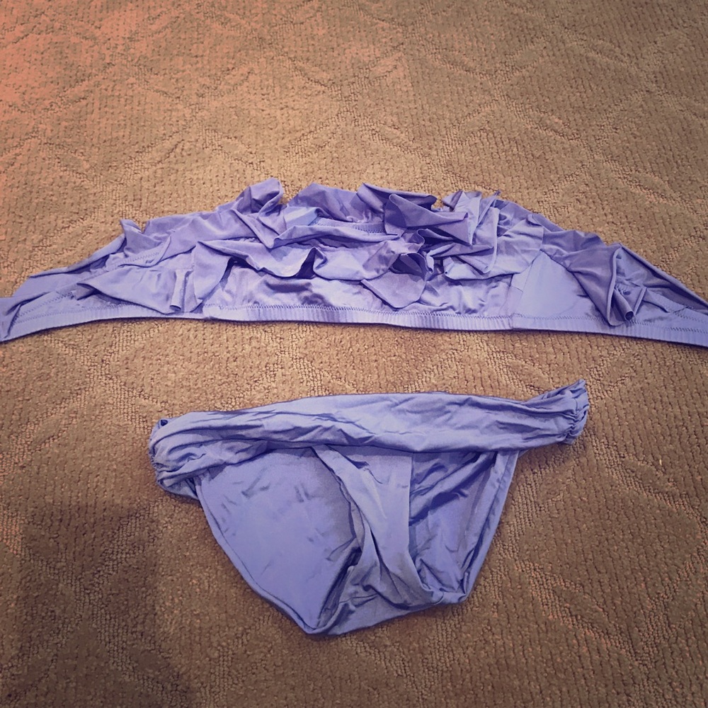 J crew purple bandeau bikini