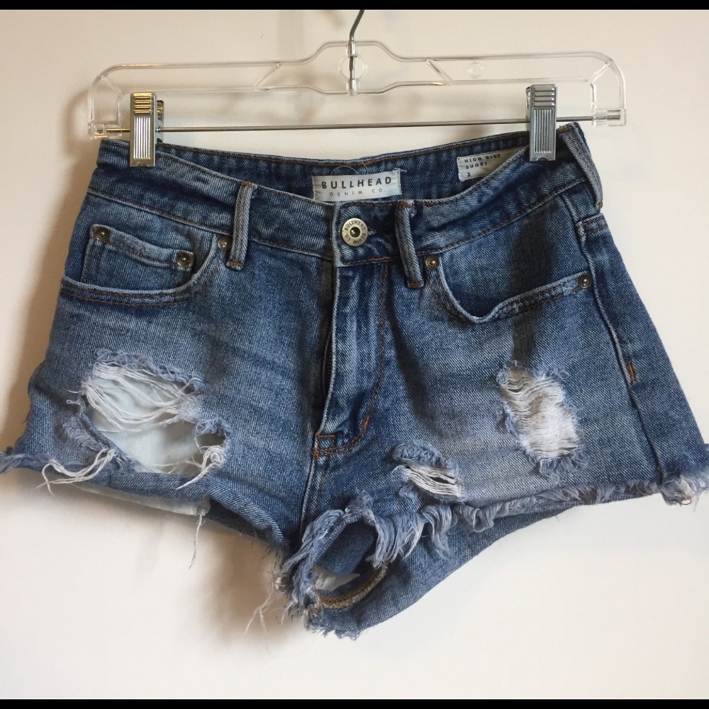 Denim ripped shorts