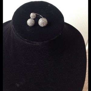 Gunmetal and Crystal Cocktail Ring