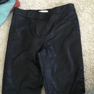 Black Disco Pants with Elastic Waist