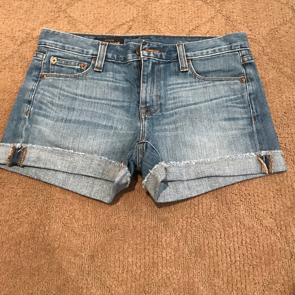 Denim j crew cuffed shorts