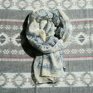 Cream and Blue scarf