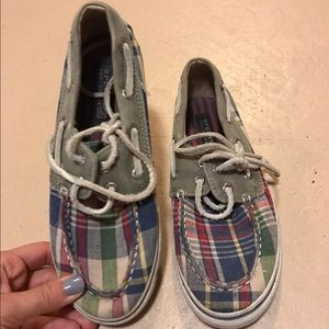Plaid Sperry boat shoes