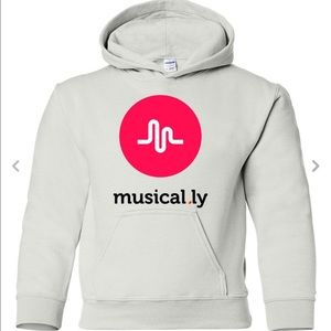 Musical.ly white youth hoodie S,M,L,XL