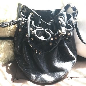 Studded Diego Bag Crossbody Satchel  in Black