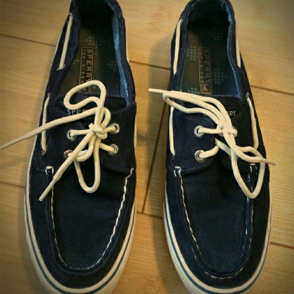 Authentic Sperry Top-Sider Blue Corduroy Shoes