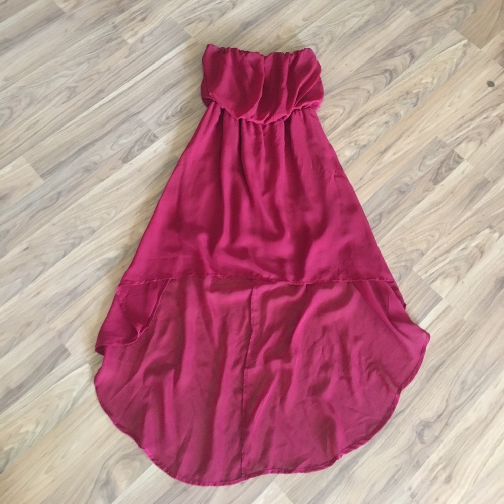 Strapless high-low dress