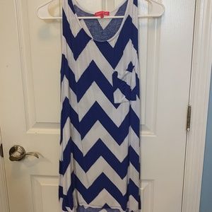 Blue and white chevron tank