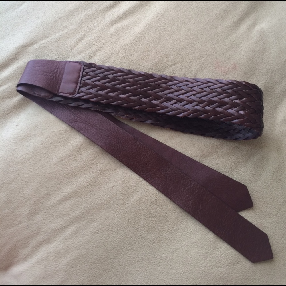 BCBGMAXAZRIA Braided Leather Tie Belt