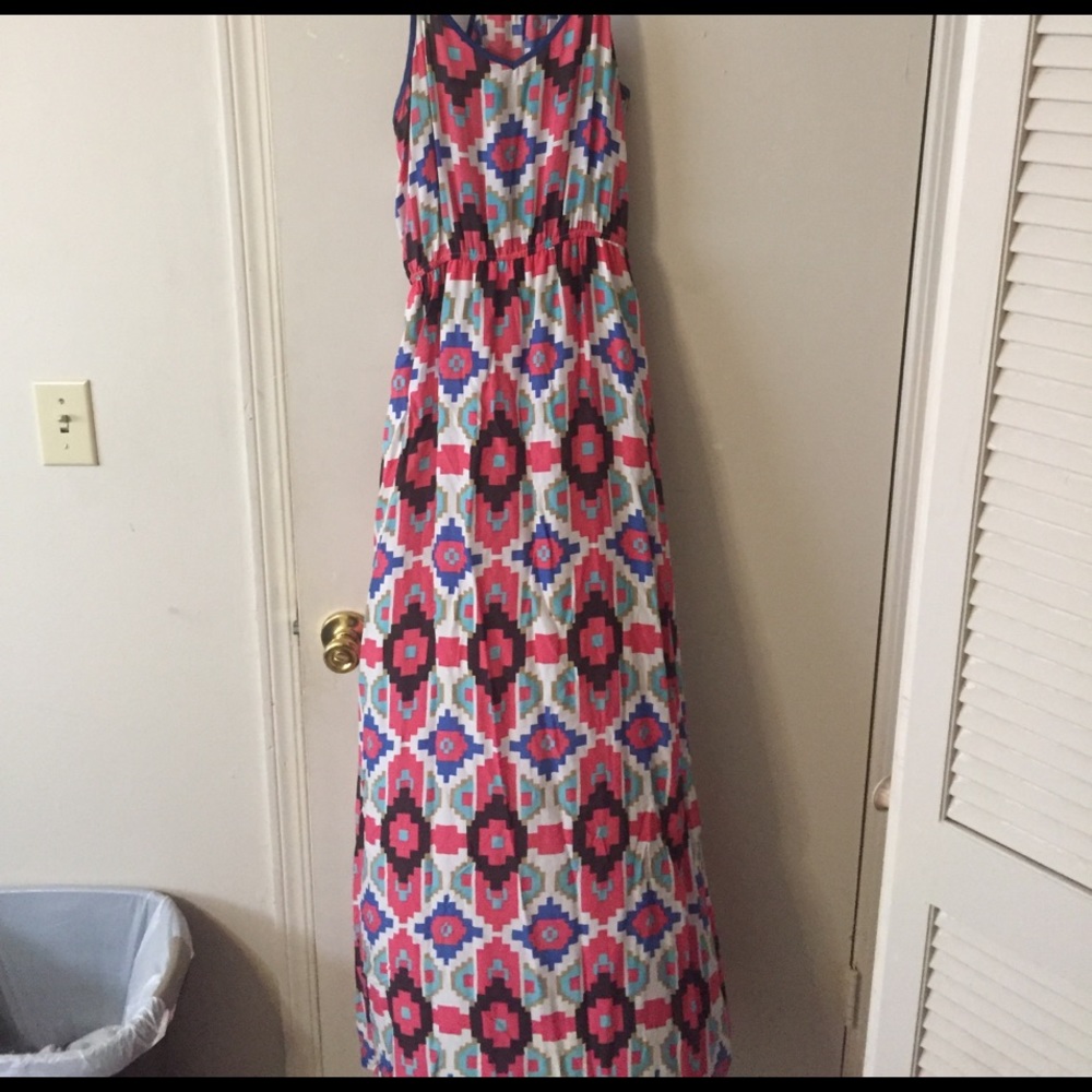 Spring pattern maxi dress