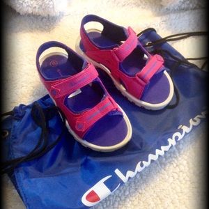 Champion sandals with Free bag.