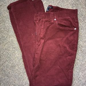 maroon corduroys