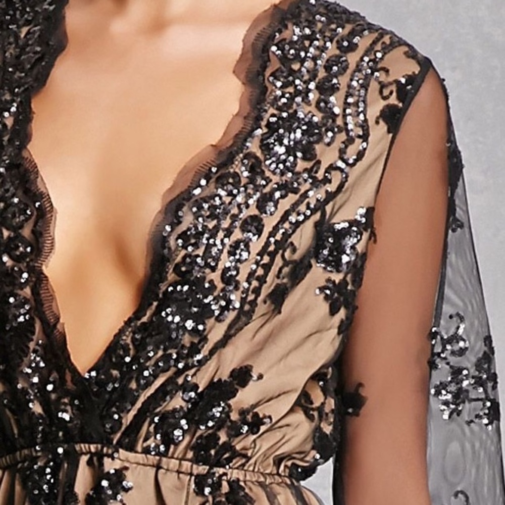 SMALL | FOREVER 21 REVERSE SEQUIN ROMPER