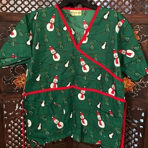 Christmas Scrub Top