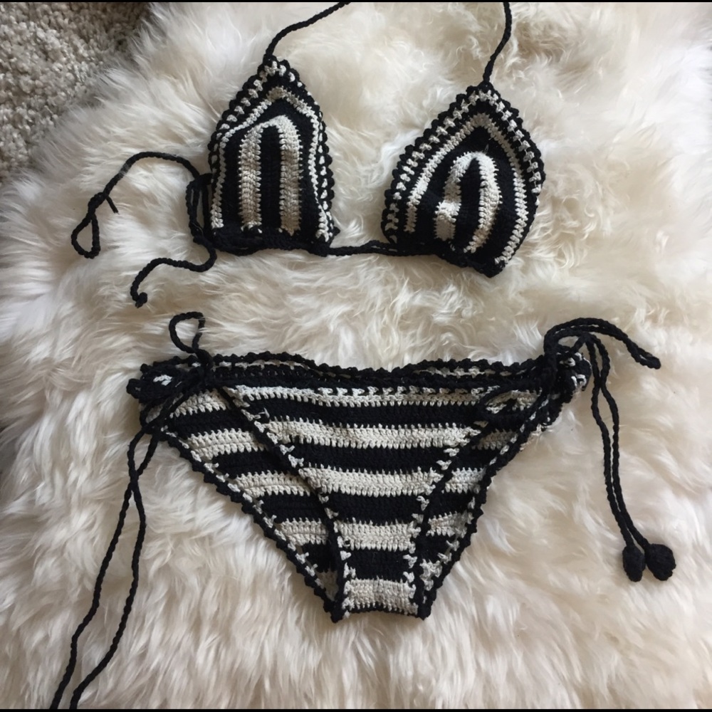 Hand knit crochet bikini