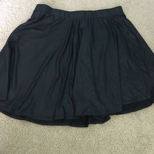 A black leather skirt